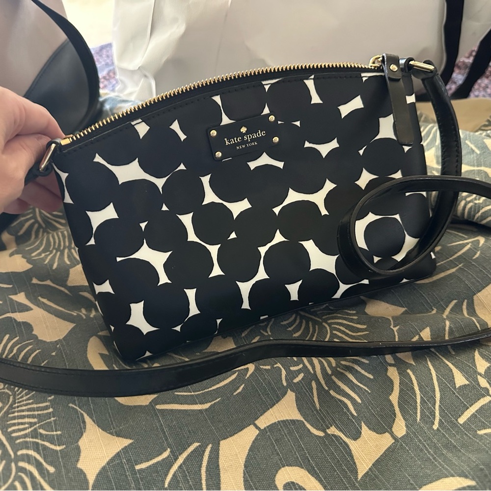 Black Kate Spade Millie Grove Street Splodge Dot Bag